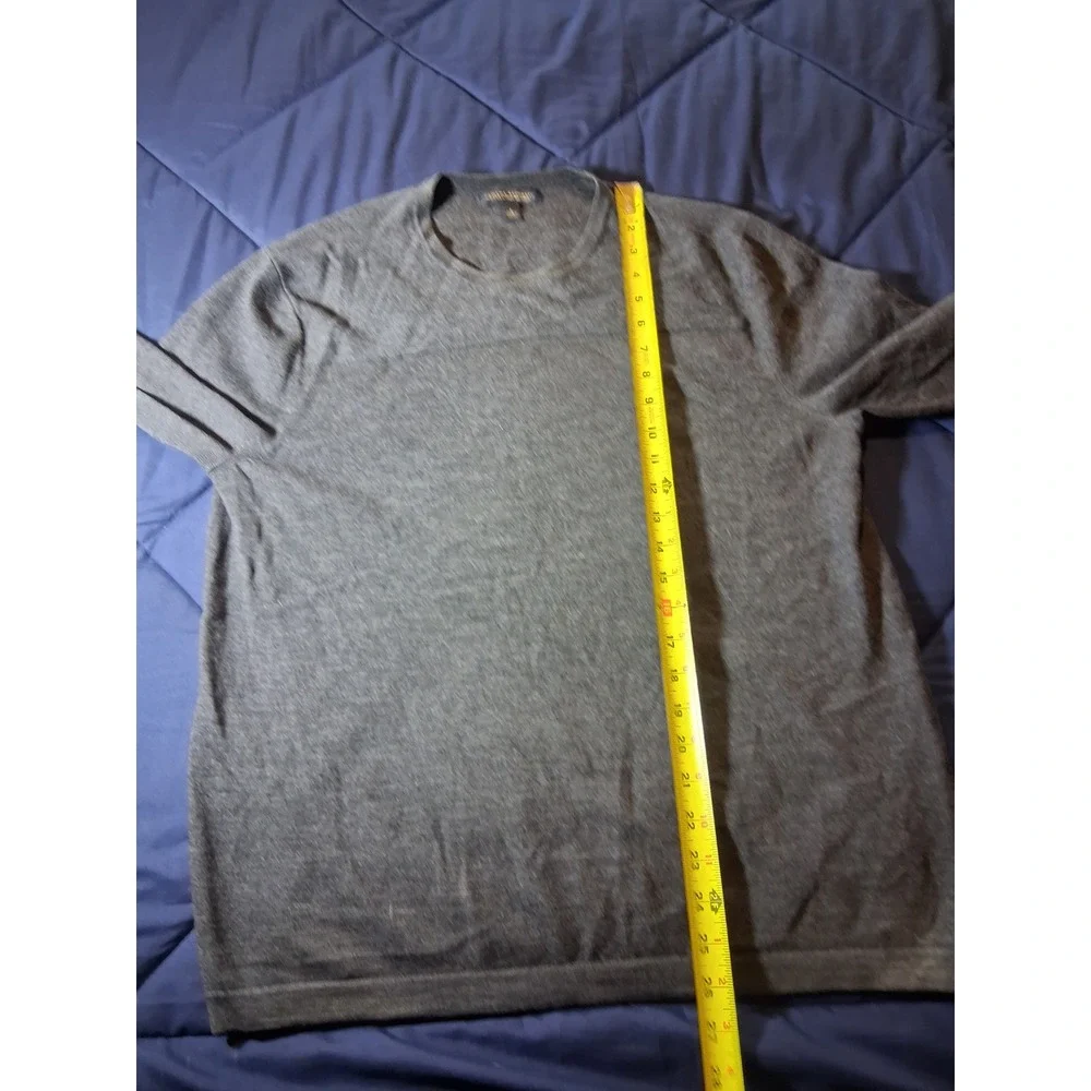 Banana Republic Mens Extra Fine Merino Wool Crewneck Sweater Gray Large